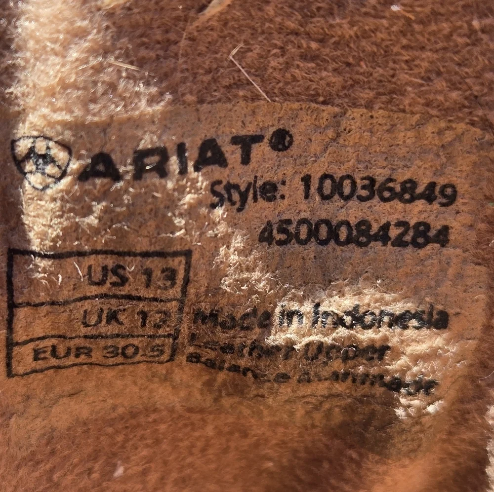 Ariat Kid's Double Kicker Sz 13 Western Boot Broad Square Toe Pink Tan Pull On